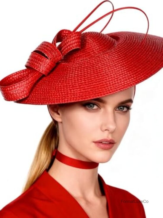 Vintage Fascinator Pillbox Hat Straw Fedora Wide Brim Ladies Derby Church